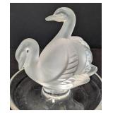 K - Lalique Deux Cygnes Swan Ring Holder Dish - Signed Lalique France