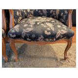 K - Pair of Vintage Floral Pattern Upholstered Armchairs