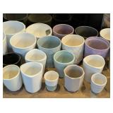 K - Ceramic Orchid / Plant Pots - Assorted Sizes & Colors - Textured Patterns for Display