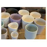 K - Ceramic Orchid / Plant Pots - Assorted Sizes & Colors - Textured Patterns for Display