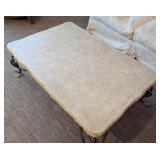 LR - Faux Marble-Topped Coffee Table Iron Base