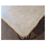 LR - Faux Marble-Topped Coffee Table Iron Base