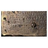 K - Vintage A&M Leatherlines Brass Pen Holder Desk Set with Twin Busts