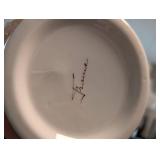 ML - Handpainted Porcelain Planters - Pink Floral with Gold Accents - France Marked - Pair (Lot of 2)