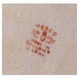 K - Bavaria Porcelain Floral Decanter & Reclining Girl Figurine Set - Pink/Blue Panels (Lot of 2)