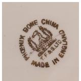 ML - Vintage Phoenix Bone China Plates - Floral Purple Flowers, Gold Trim