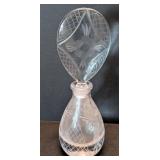 K -(5) Vintage Crystal Perfume Bottles Set - Etched Floral