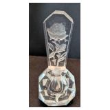 K -(5) Vintage Crystal Perfume Bottles Set - Etched Floral