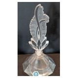 K -(5) Vintage Crystal Perfume Bottles Set - Etched Floral