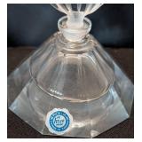 K -(5) Vintage Crystal Perfume Bottles Set - Etched Floral