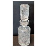 K -(5) Vintage Crystal Perfume Bottles Set - Etched Floral