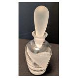 K -(5) Vintage Crystal Perfume Bottles Set - Etched Floral