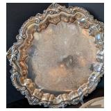 ML - Silver-Plated Rococo Serving Set - Round Tray, Rectangular Tray, Shell Dish & Goblet