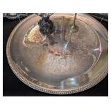 ML - Silver-Plated Rococo Serving Set - Round Tray, Rectangular Tray, Shell Dish & Goblet