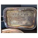 ML - Silver-Plated Rococo Serving Set - Round Tray, Rectangular Tray, Shell Dish & Goblet