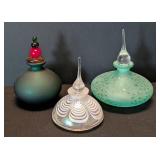 K - (3) Glass Art Handicraft Perfume Bottles