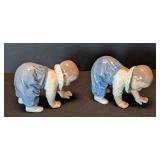 K - Pair of Copenhagen Crawling Child Porcelain Figurines #1518
