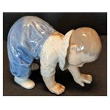 K - Pair of Copenhagen Crawling Child Porcelain Figurines #1518