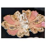 K - Vintage Painted Porcelain Plates - Assorted Floral Patterns, 9-Piece Set