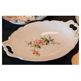 K - Vintage Painted Porcelain Plates - Assorted Floral Patterns, 9-Piece Set