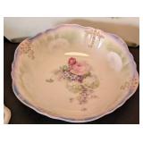 K - Vintage Painted Porcelain Plates - Assorted Floral Patterns, 9-Piece Set
