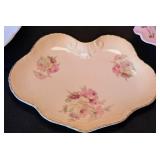 K - Vintage Painted Porcelain Plates - Assorted Floral Patterns, 9-Piece Set