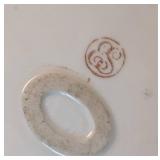 K - Vintage Painted Porcelain Plates - Assorted Floral Patterns, 9-Piece Set