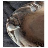 ML - Iron Bird Dish with Two Perched Birds on Rim - Decorative Cast Metal Tray