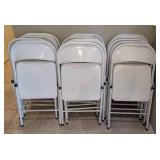 ML - White Metal Folding Chairs (Lot of 16)
