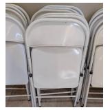 ML - White Metal Folding Chairs (Lot of 16)