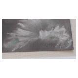 LR - Framed Floral Print - Pink & White Flowers in Ornate Gold Outer Frame