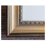 LR - Framed Floral Print - Pink & White Flowers in Ornate Gold Outer Frame