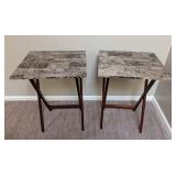 UL - Pair of Faux Marble Folding Tables