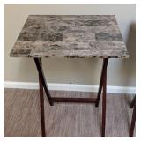 UL - Pair of Faux Marble Folding Tables