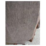 UL - Rolling Office Chair - Gray Fabric, Wood Armrests, Nailhead Trim