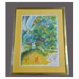 UL - Ruth Zarfati Print - Framed Colorful Garden Scene