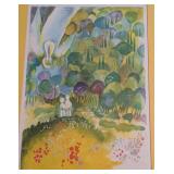 UL - Ruth Zarfati Print - Framed Colorful Garden Scene