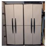 G - Plastic Storage Cabinets - 26 x 17 x 67.5 in - Pair (Lot of 2)