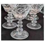 DR - Vintage Crystal Stemware Set - Unmarked Cut-Crystal Goblets & Champagne Glasses