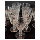 DR - Vintage Crystal Stemware Set - Unmarked Cut-Crystal Goblets & Champagne Glasses