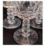 DR - Vintage Crystal Stemware Set - Unmarked Cut-Crystal Goblets & Champagne Glasses