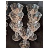DR - Vintage Crystal Stemware Set - Unmarked Cut-Crystal Goblets & Champagne Glasses