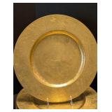 ML - Set of 12 Italian Gold Charger Plates - 13.5 in Diameter