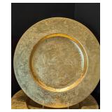 ML - Set of 12 Italian Gold Charger Plates - 13.5 in Diameter