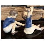 FR - Pair of Bing & Grøndahl Porcelain Figurines Up to Mom and Dickie