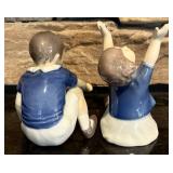 FR - Pair of Bing & Grøndahl Porcelain Figurines Up to Mom and Dickie