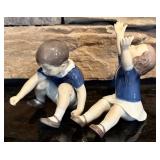 FR - Pair of Bing & Grøndahl Porcelain Figurines Up to Mom and Dickie