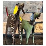 FR - Pair of Recycled Metal Dog Sculptures
