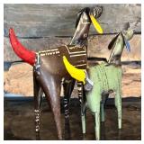 FR - Pair of Recycled Metal Dog Sculptures