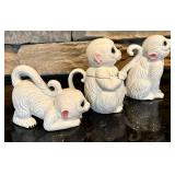 FR - Vintage Mann Monkey Sugar Bowl and Figurine Set
